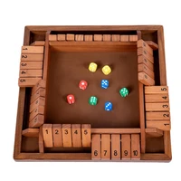shut the box tabletop game wooden dice board game for 2 4 players shut the box board game set dice party club drinking games