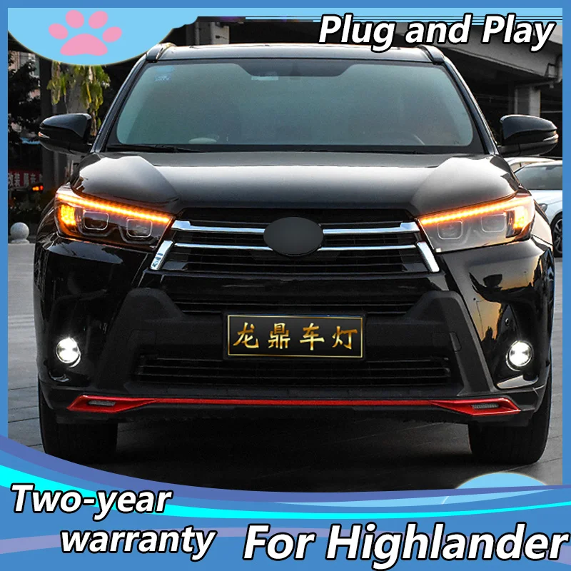 

Car Styling case for Toyota Highlander Headlights 2018 New Kluger highlander ALL LED Headlight LED DRL Dynamic turn signal