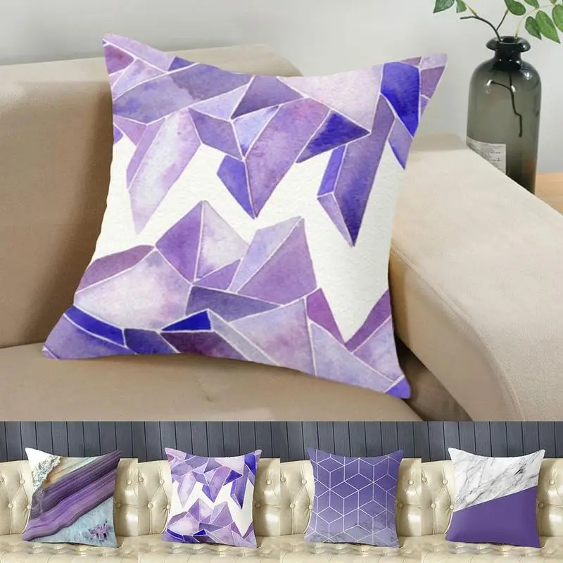 

Nordic Sofa Plush Pillow Purple Pattern Cushion Office Siesta Pillow Cushion Living Room Decorative Pillowcase Home Decor