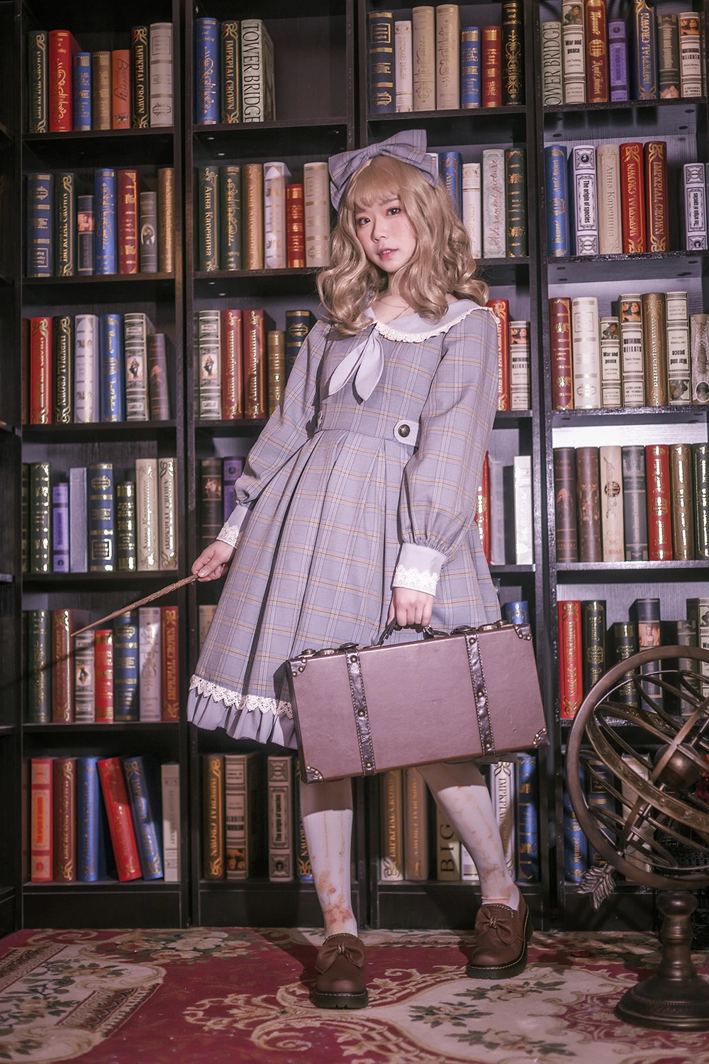Librarian~ классическое платье с длинными рукавами для девочек вечерние платья в клетку Инфанта