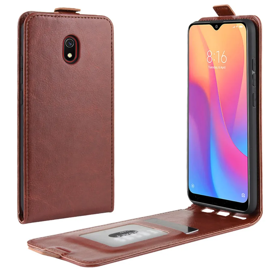 Xiaomi Redmi 8A чехол 6.2 дюймов ретро кожаный Магнитный Вертикальный книжка Флип на для 8