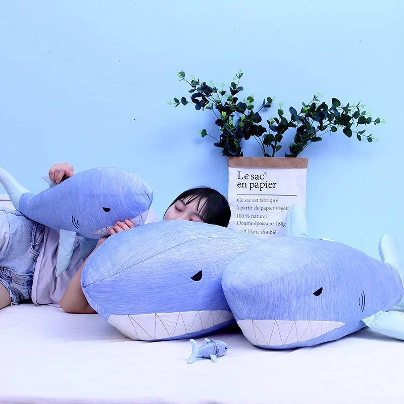 Kawaii большая имитация акулы плюшевая Длинная Подушка игрушки мягкий мультяшный