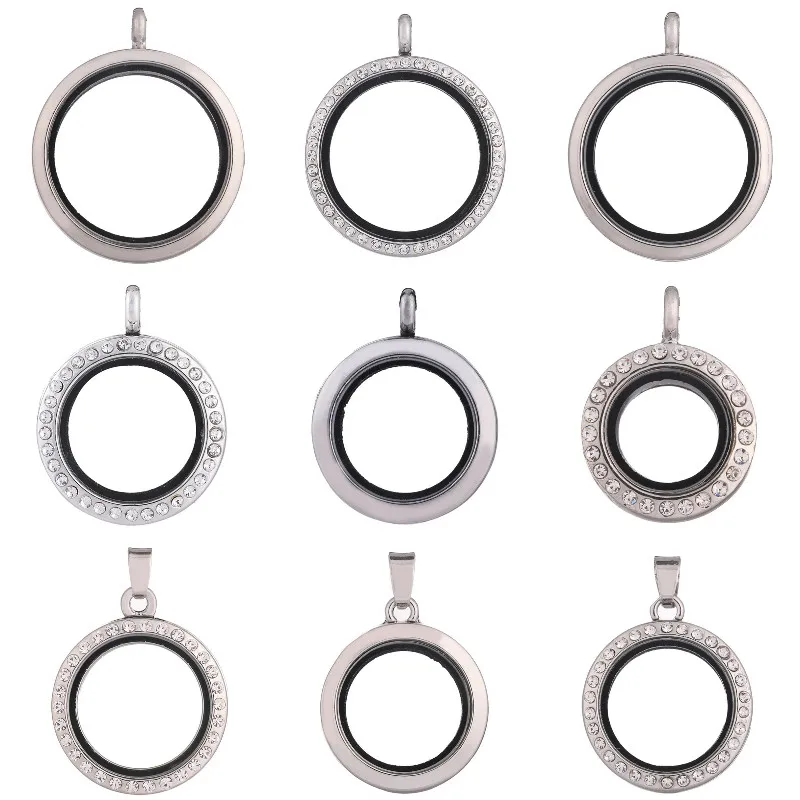 

10Pcs/Lot 20mm 30mm 35mm Round Memory Floating Locket Pendant For Living Picture Relicario Necklaces Jewelry Wholesale Bulk