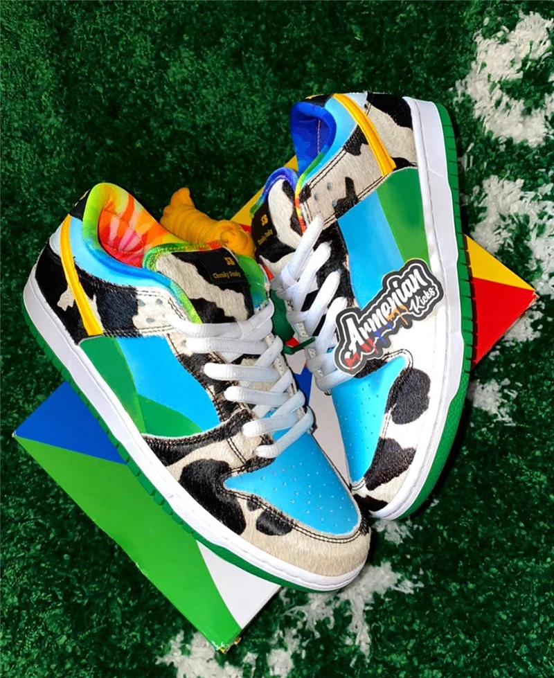 Беговые кроссовки Ben Jerry x SB Dunks белые и черные Pulse для колледжа новинка 2020|Беговая
