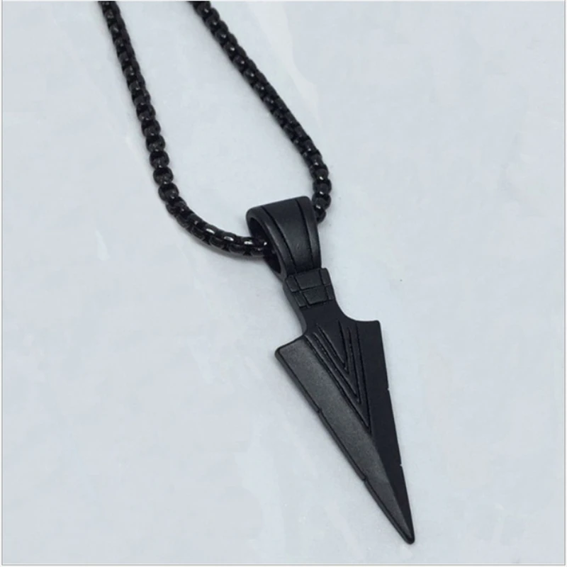 

Fashion Men's Arrow Triangle Pendant Necklace Stainless Steel Long Link Chain Necklace For Men Festival Jewelry