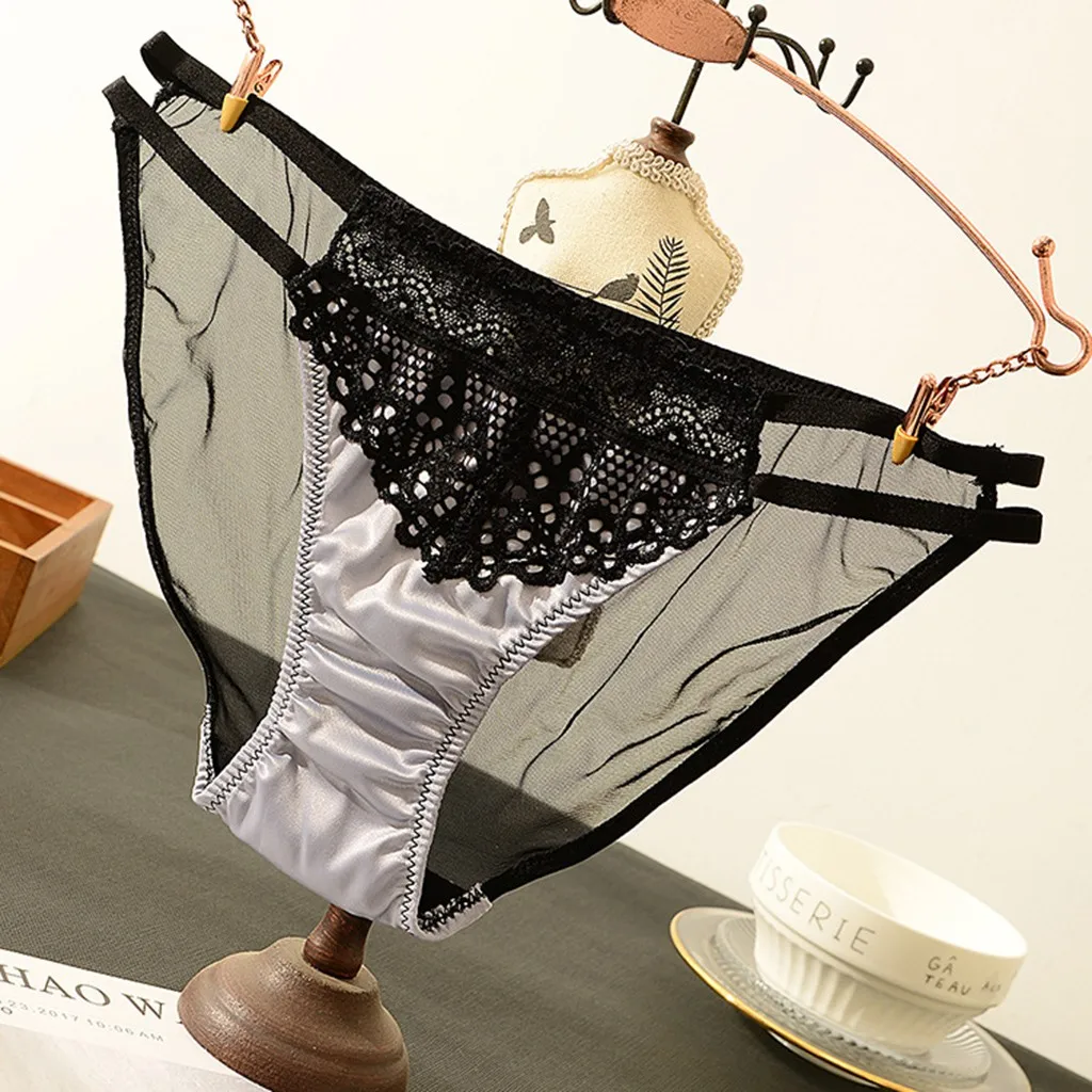 Женское нижнее белье из сетчатой пряжи с кружевной вышивкой сексуальное низкой