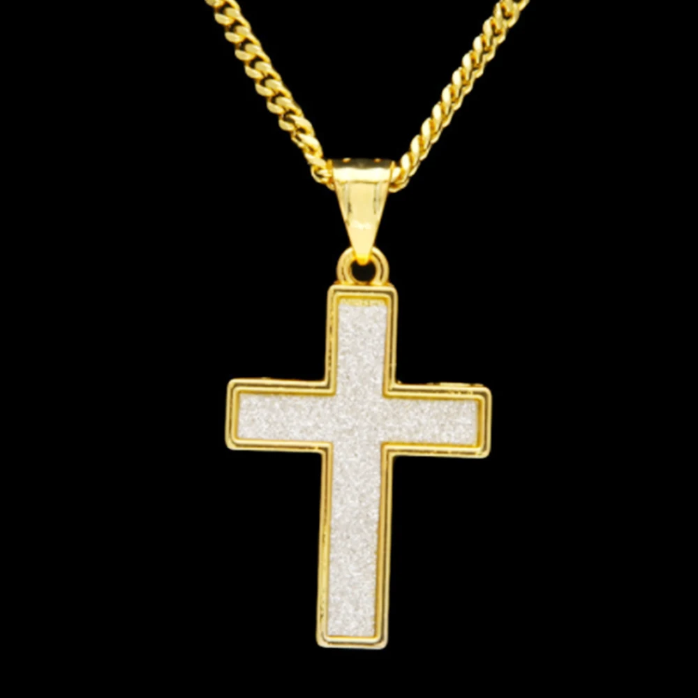Хип-Хоп Мужская наклейка крест кулон ожерелье blingbling кубинская цепь мужская мода