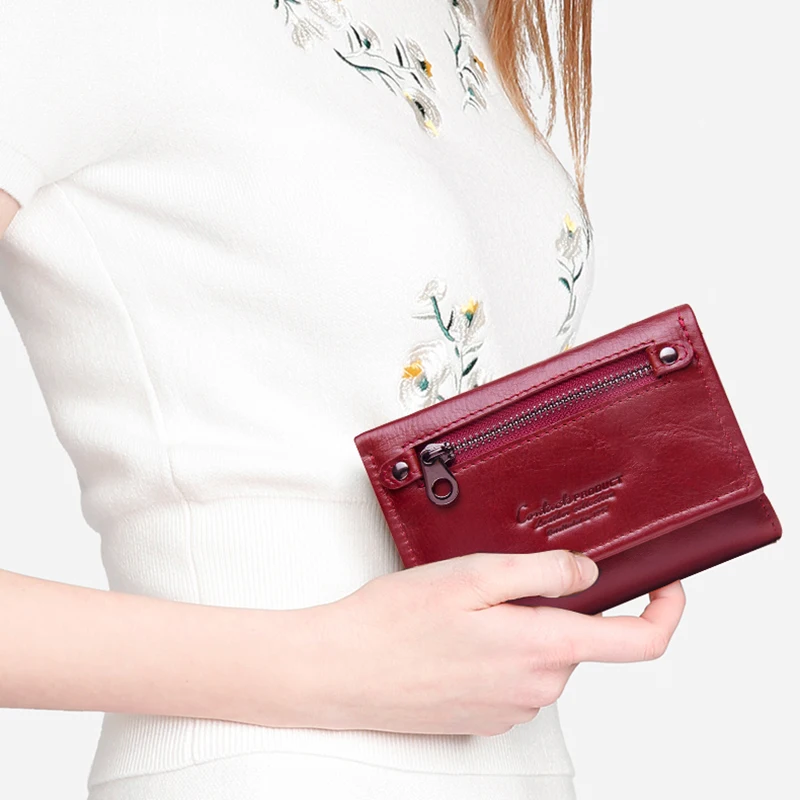 

Women Wallets Clutch Coin Purse Woman Leather Genuine Leather Short Wallet Zipper Card Holder Money Bag for Girls