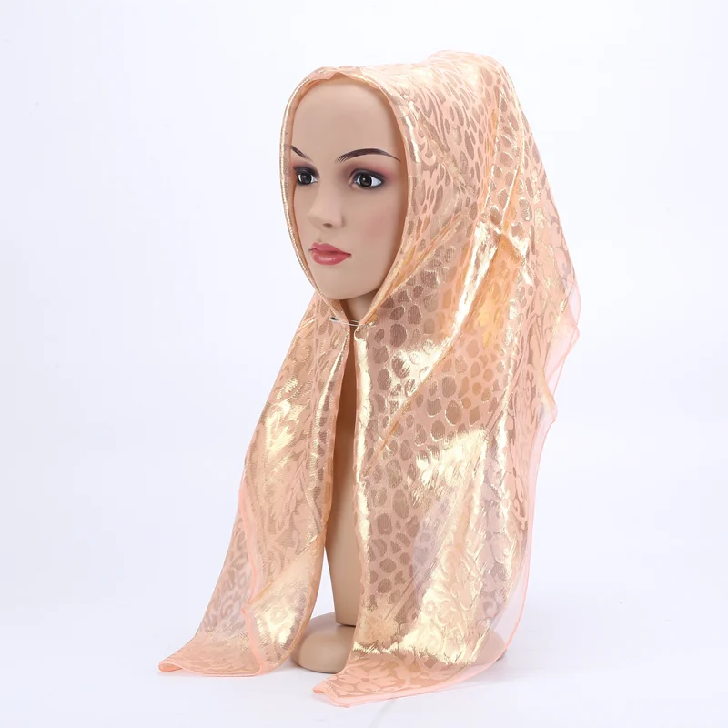 Новый шарф мусульманский женский платок на голову Шелковый жаккардовый с
