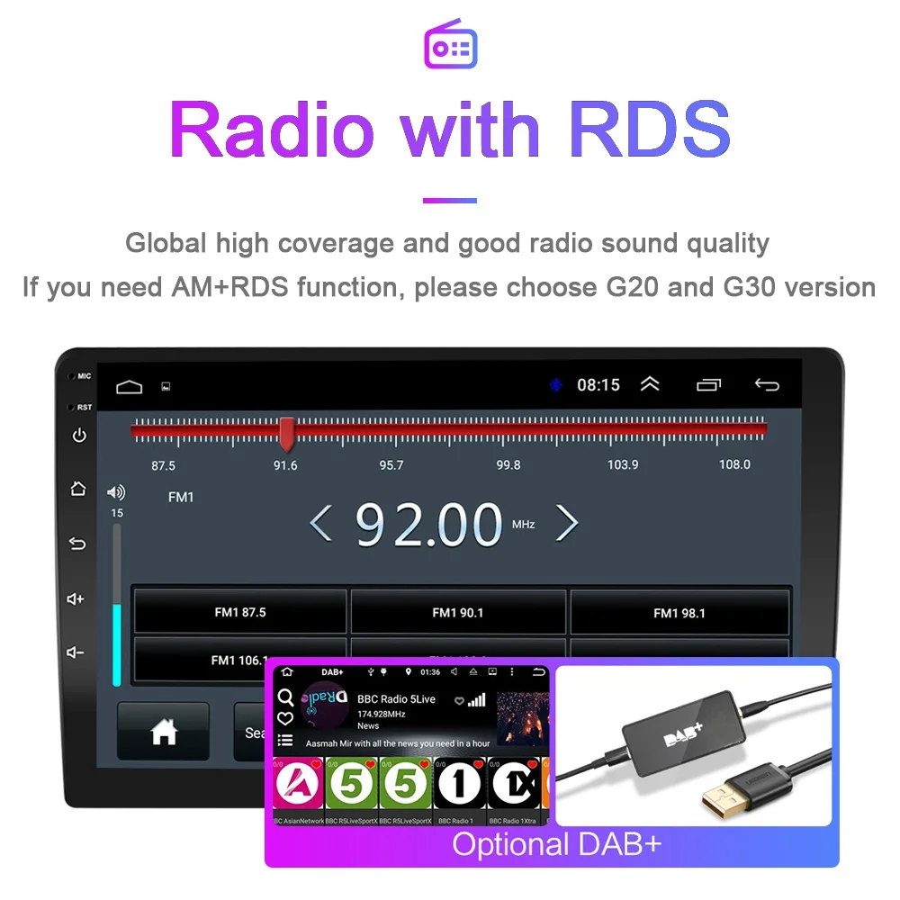Автомобильное радио Android10 2 Din мультимедийный видеоплеер GPS-навигатор WIFI аудио DVD