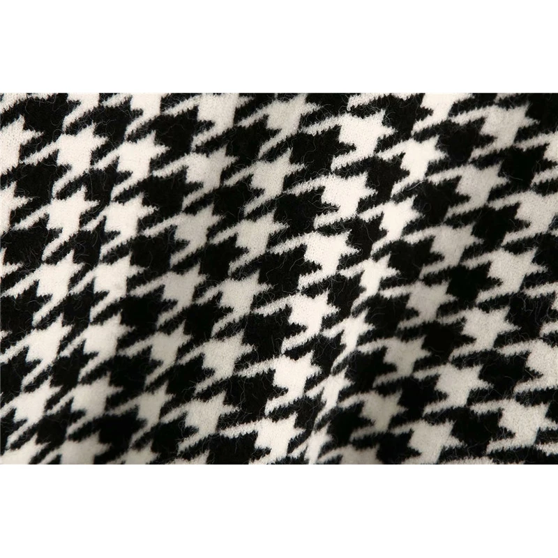 

Evfer Women Casual Winter Warm Loose Knitted Pullover Sweater Female Fashion O-neck Long Sleeve Oversize Plaid Sweater Tops Chic