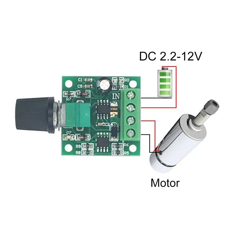 

DC 2.2V to 12V 2A Motor Speed Controller Module Adjustable Speed Regulator Control Governor Switch