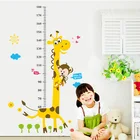 Настенные Стикеры с измерительной высотой, линейка с изображением мультяшных жирафов, свиньи из детского сада, графика детской комнаты, домашний декор для защиты окружающей среды