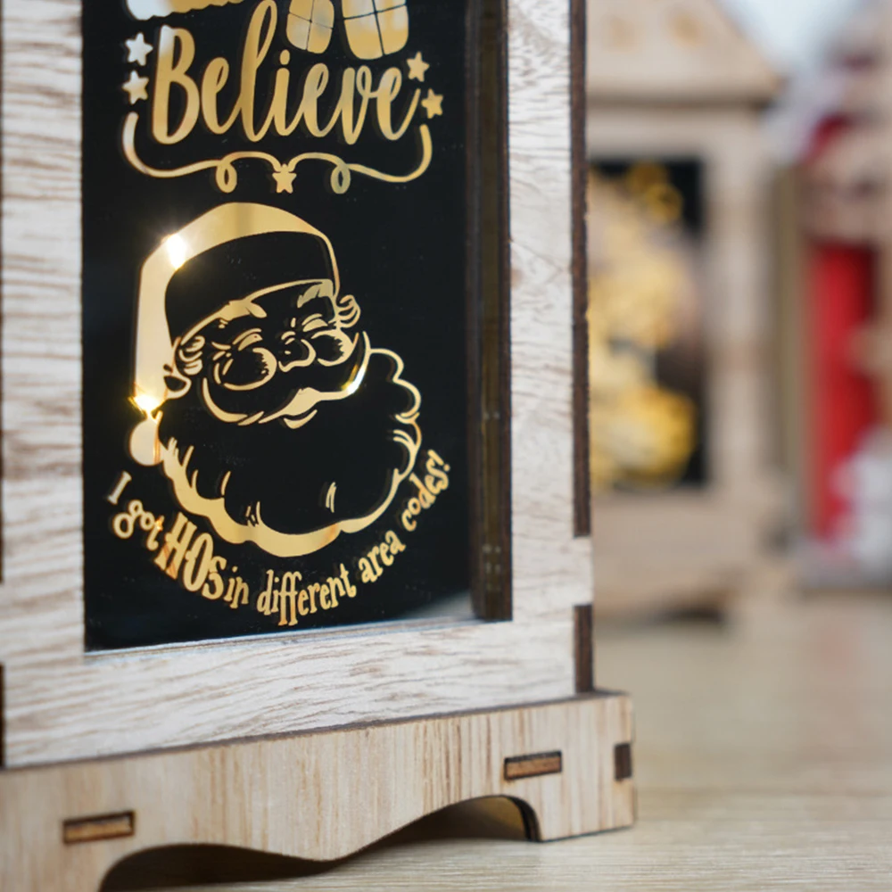 

Led Wooden House Christmas Tree Decoration Navidad Elk Santa Clause Snowman Hanging Pendant Merry Christmas Decor For Home