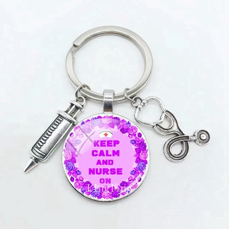 Медицинский стетоскоп и шприц модель доктора медсестры популярный брелок для