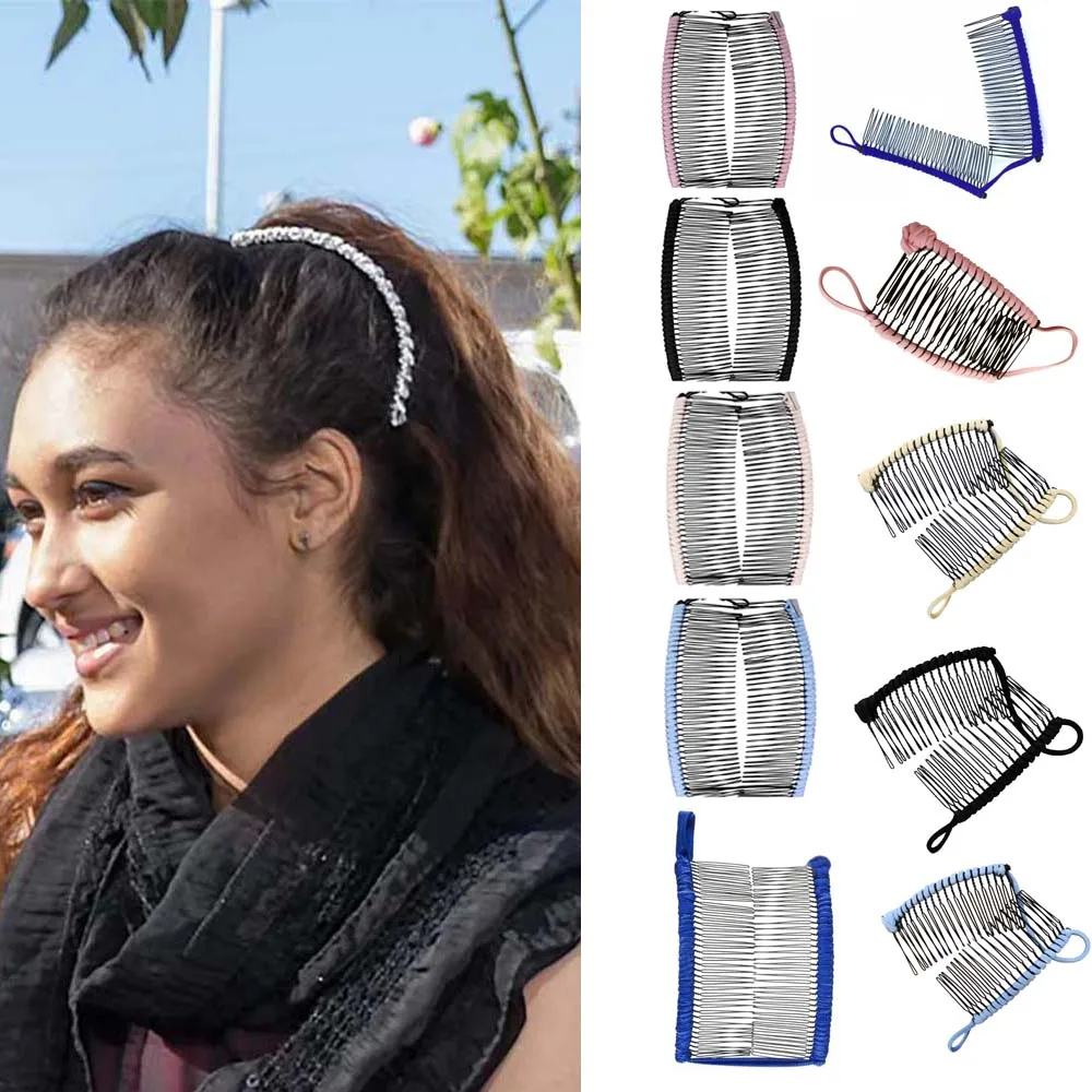 Винтажная Женская расческа для волос Lazy многоцелевая растягивающаяся заколка в