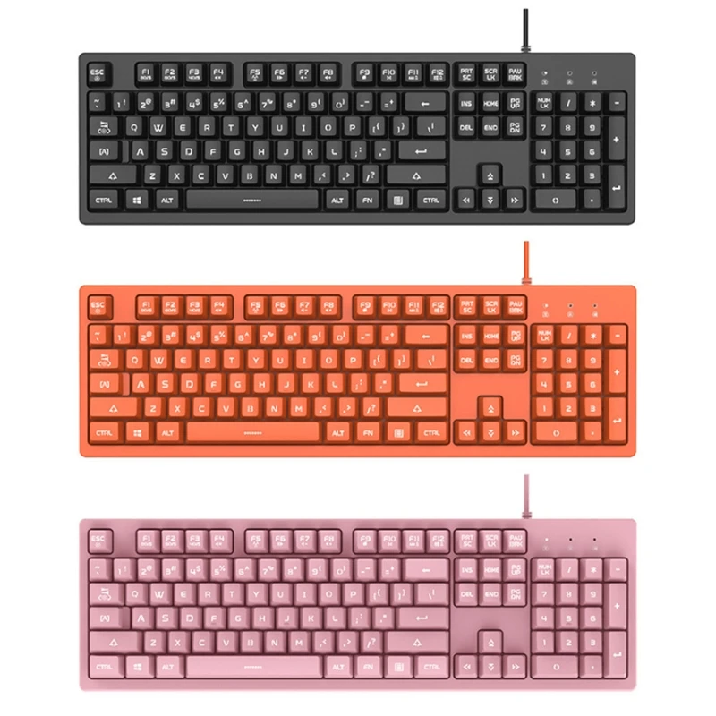 

Full Size Mechanical Gaming Keyboard, Ultra-Slim Wired Keyboard, Splash-Proof, Full-Key Rollover, Ideal for Windows Mac