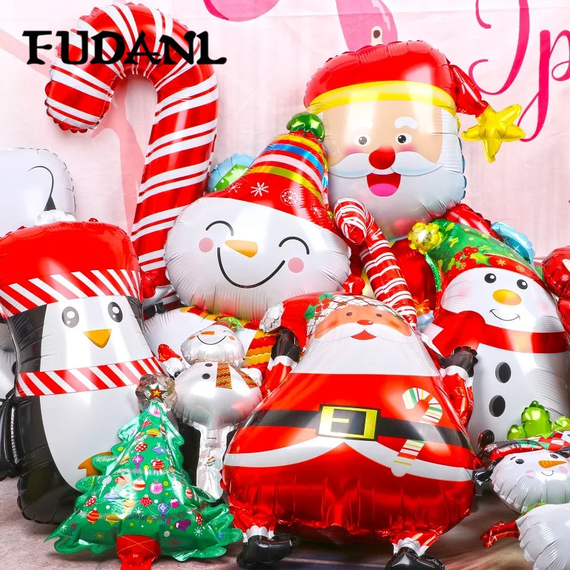 

Merry Christmas Party Balloons Santa Claus Snowman Tree Balloon New Year 2022 Party Decorations Children Gift Box Ball Supplies