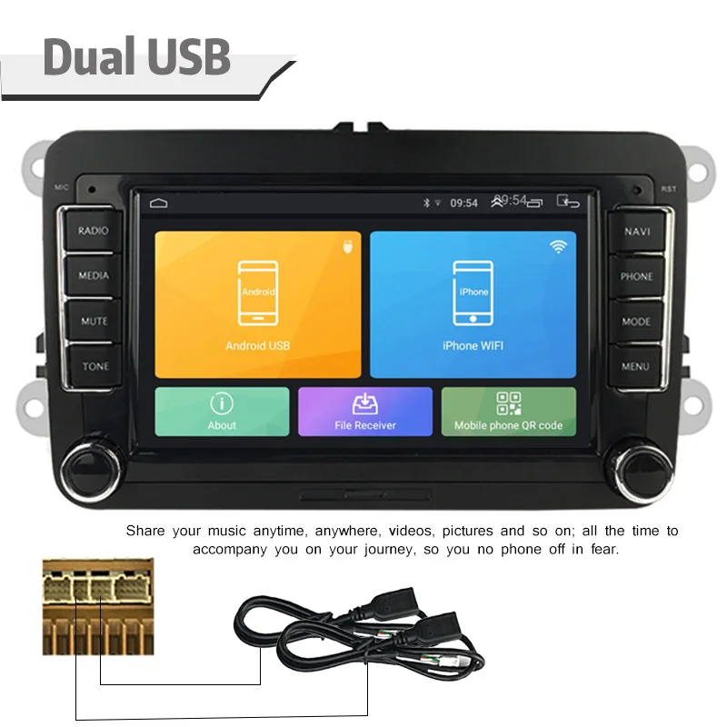 2 Din автомобиль ради, сan-шина Авторадио зеркало с Навигатором GPS Ссылка для VW Polo Volkswagen Passat мультимедиа для Android 7002VW