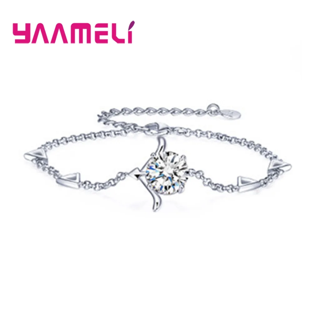 Новый Tendy 12 созвездий 925 серебряные браслеты люксовый бренд AAAAA кристалл кулон