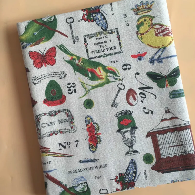 Печатная льняная хлопчатобумажная ткань DIY шитье холщовая ткань хлопок льняная ткань стеганые ремесла Материал текстиль скатерть пружинный чехол