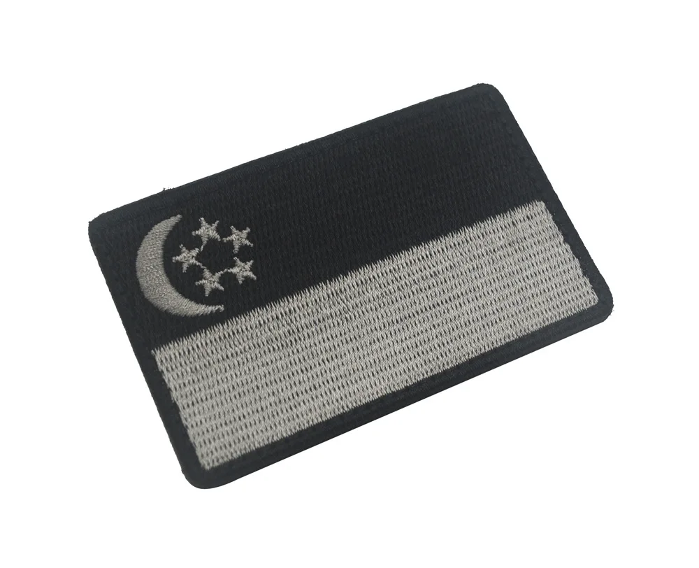 Embroidery Flag of Singapore Badge Patches for Clothes Backbag Armbands Epaulette Design Jacket Backpack Patch epaulette | Дом и сад