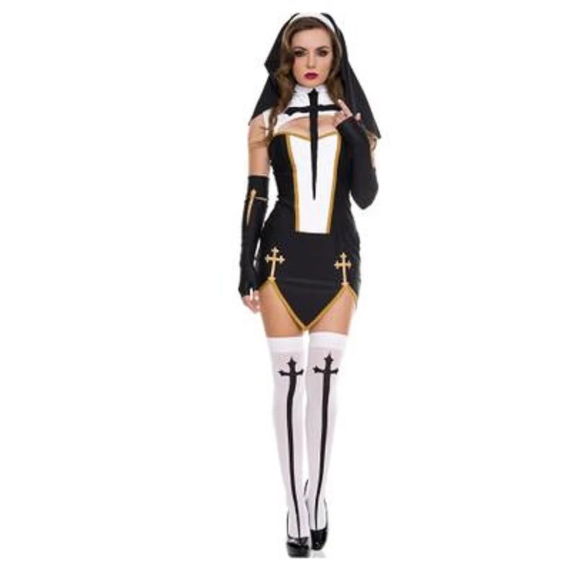 Костюм Монахини на Хэллоуин для косплея костюм взрослых Хэллоуина головной убор