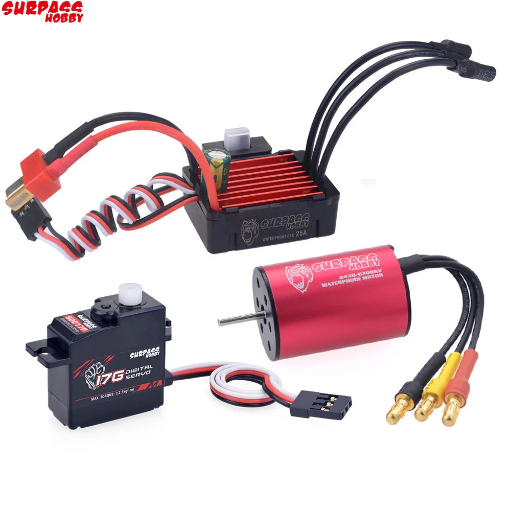 SURPASSHOBBY KK водонепроницаемый комбо 2430 6300KV бесщеточный мотор w/25A ESC + S0017P 17G