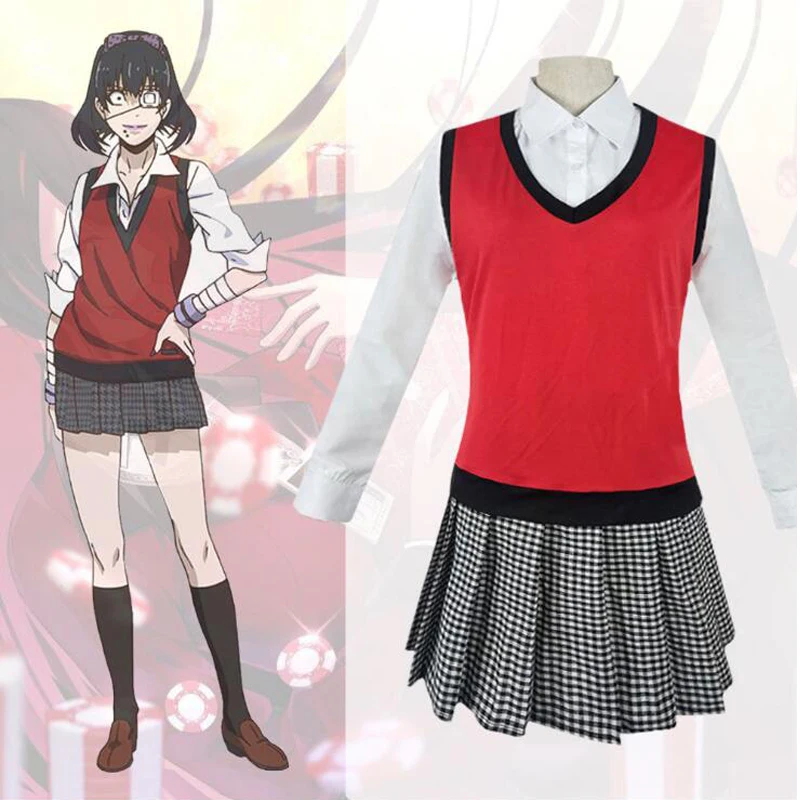 

Ikishima Midari Cosplay Costume Wear Kakegurui Compulsive Gambler JK Uniforms Schoolgirl Halloween women Anime School Suit