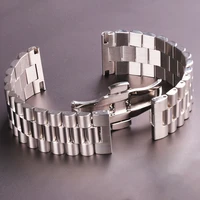 stainless steel watchbands bracelet women men silver solid metal watch strap 16mm 18mm 20mm 21mm 22mm accessories