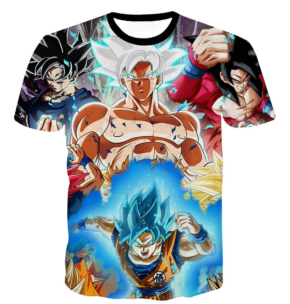 2019 аниме Dragon Ball Z Vegetable Супер Saiyan Goku Piccolo Мужская 3D футболка костюм Повседневная