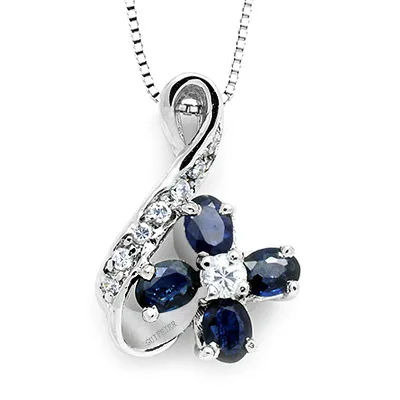 

CoLife Jewelry 100% Natural Sapphire Necklace Pendant for Party 3mm*4mm Real Silver Sapphire Pendant 925 Sapphire Jewelry