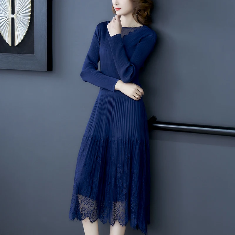 COIGARSAM лоскутное женское длинное платье новые кружевные сетчатые платья с высокой