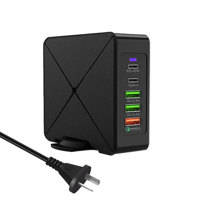 Австралия (AU) С несколькими usb-портами зарядное устройство 75 Вт PD USB-C 45 Вт быстрозарядная станция для iPhone 8 X Macbook samsung S10 Quick Charge 3,0 type C адаптер - Тип штекера: Австралия (AU)