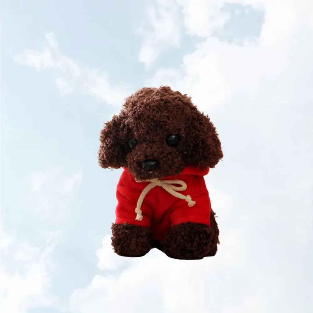 

1pc 20CM Simulated Poodle Doll Dog Plush Stuffed Animal Puppy Doll for Kids Children (White and Clothing Color for Random)