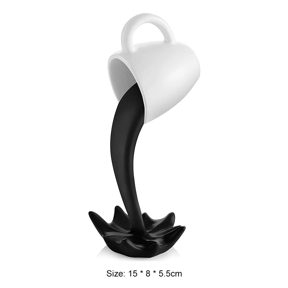 

Floating Coffee Cup Sculpture Pouring Liquid Splash Mug 3D Art Ornaments for Office Desktop Home Kitchen Decor