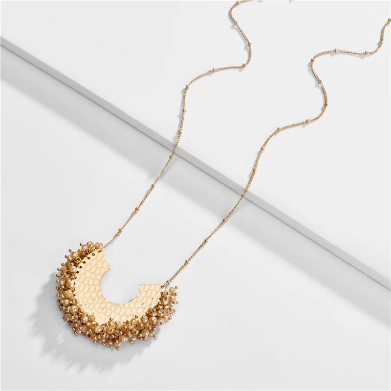 Осенне зимний трендовый Новый кластер Хрустальные Бусы полулунная форма