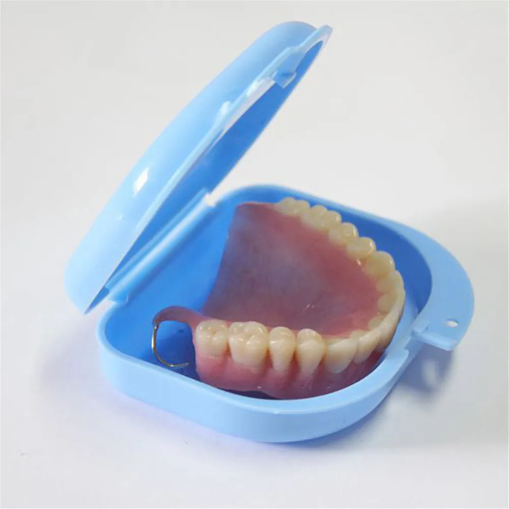 

1PC False Teeth Retainer Box Partial Mouth Guard Case Container Orthodontic Denture Storage Boxes with Vent Holes