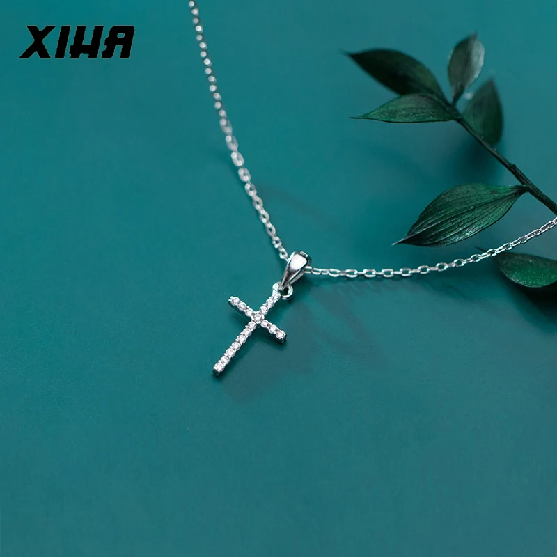 XIHA 925 стерлингового серебра подвески ожерелья для женщин ожерелье из кубического