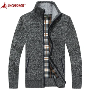 Мужской кашемировый кардиган на молнии, теплый Повседневный свитер из искусственного меха, плотная кофта, Осень-зима 2021