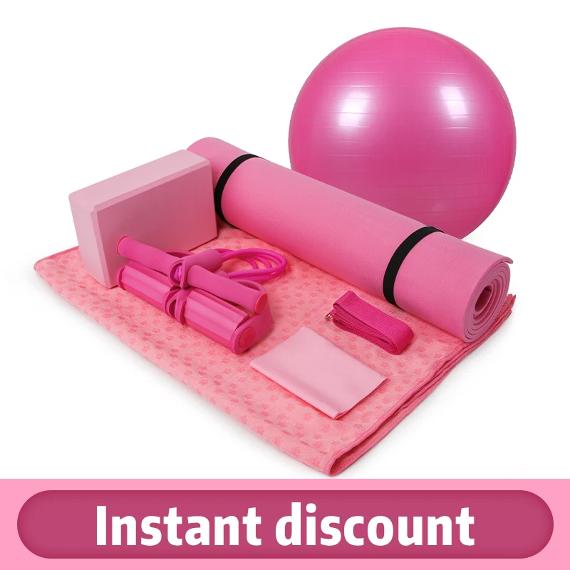 7 шт. Набор для йоги здоровье фитнес дом включает коврик блоки полотенце мяч