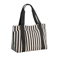 3pcs lot women canvas shoulder shopping bag fashion messenger bags casual beach bag striped tote handbag bolsos mujer