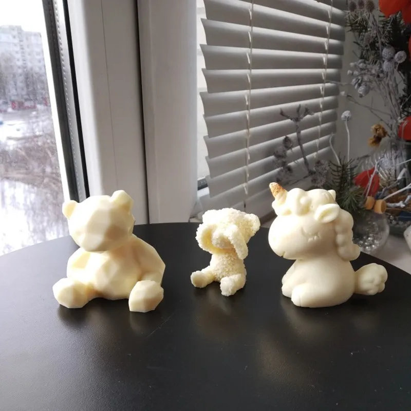 Рождественские декоративные формы 3D Медведь смолы шоколада прессформы