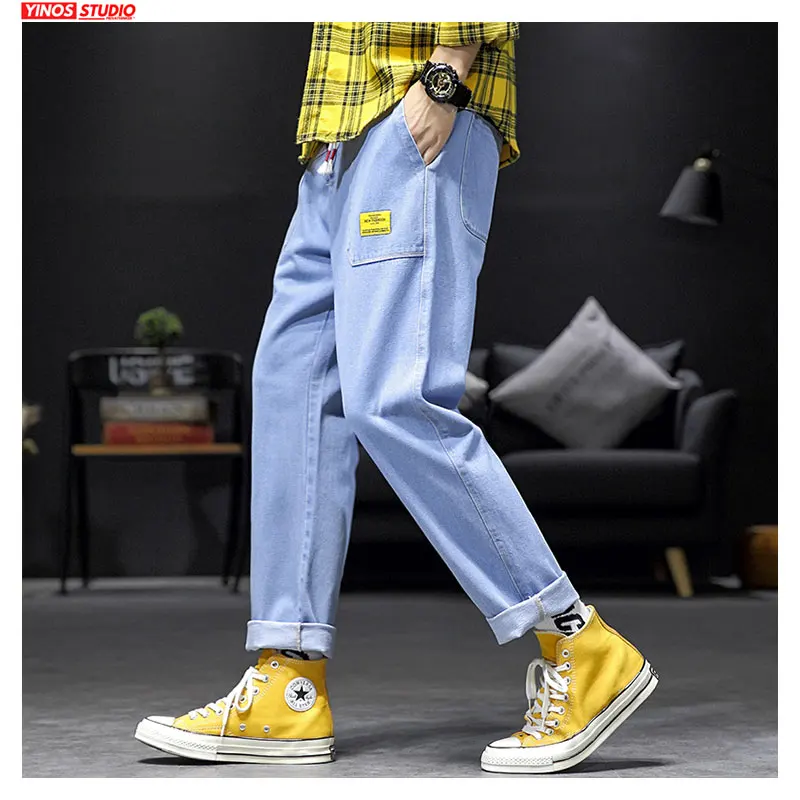 Прямая поставка Осенние японские мужские плотные штаны однотонные уличные с