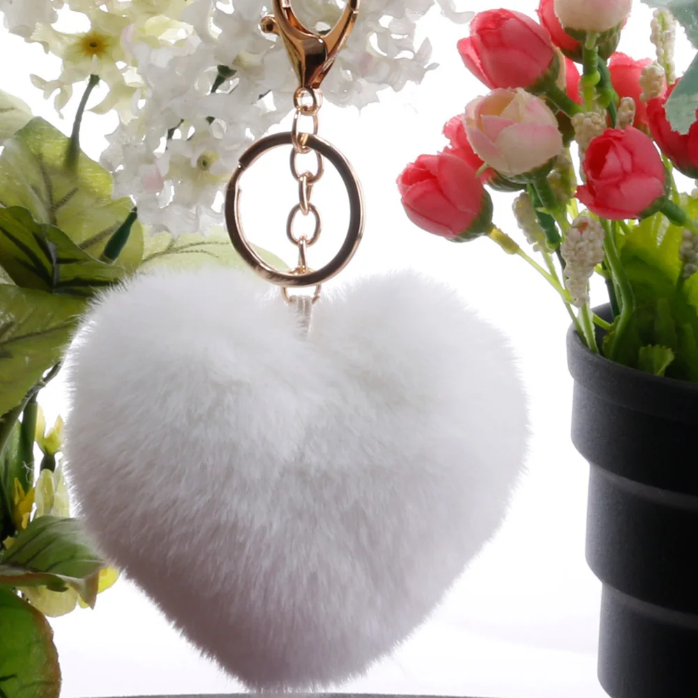 Плюшевое сердце Форма подвеска брелок для ключей сумка с отделениями Подвесной