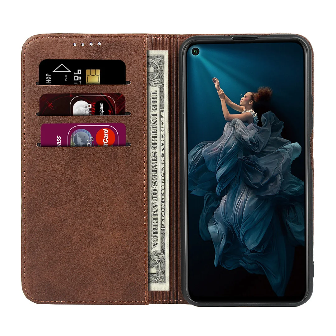 Кожаный чехол для huawei Nova 5T раскладной чехол с держателем карты кобура Магнитный Привлекательный чехол Чехол кошелек чехол