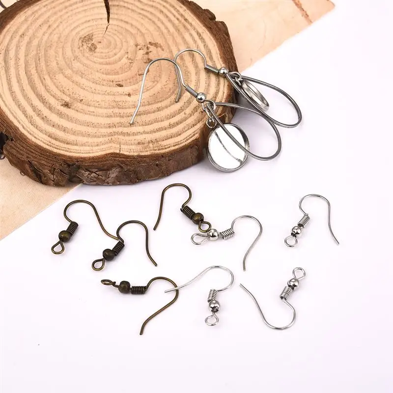 100 шт сплав серьги застежки крючки серебряный цвет фурнитура DIY компоненты