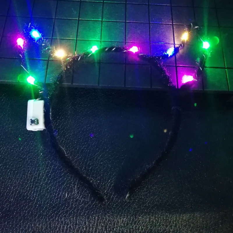 Светодиодные повязки на голову с ушами дьявол злой Косплей вечерние светильник