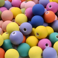candy colors rubber beads round ball loose spacer beads for children kids jewelry making diy bracelets necklace supplies