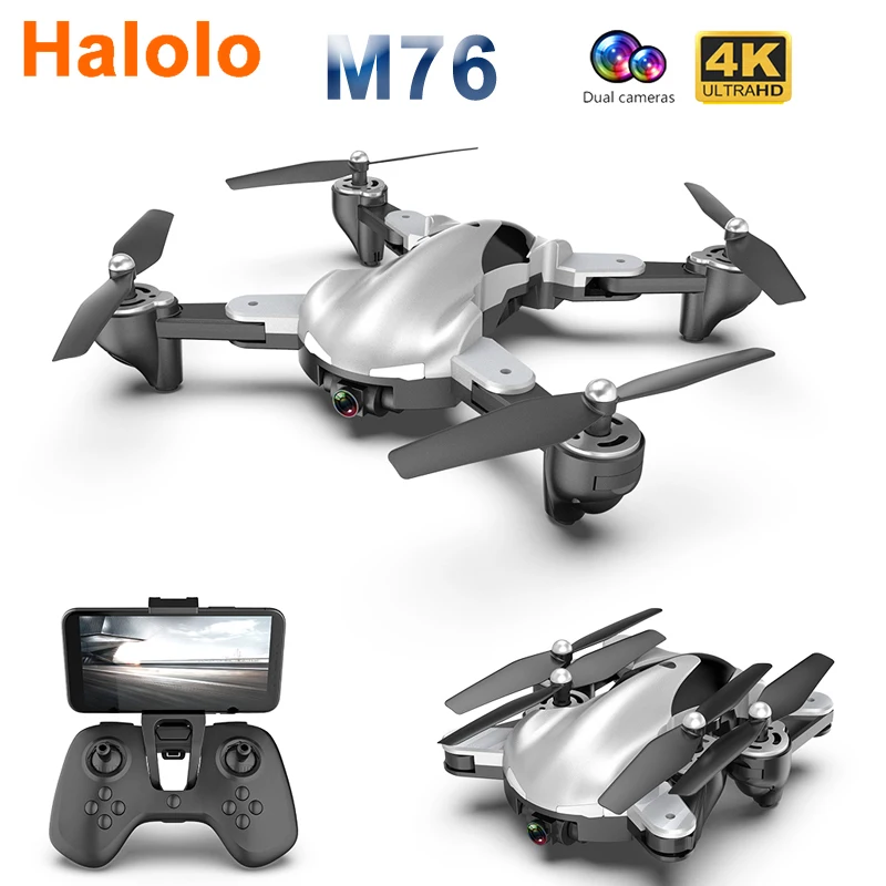

M76 Foldable Profissional RC Drone With 4K 1080P HD Camera WiFi FPV Optical Flow RC Quadrocopter Kids Toys VS SG106 E58 Xs816